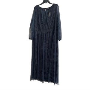 Candalite Women's Maxi Navy Silver Dress Size 3X